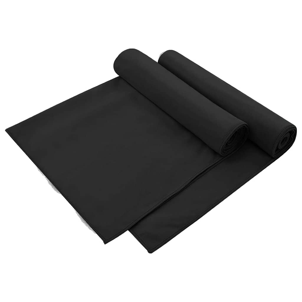 Utendørs Stol Håndklær 2 pcs Svart 130 x 60 cm
