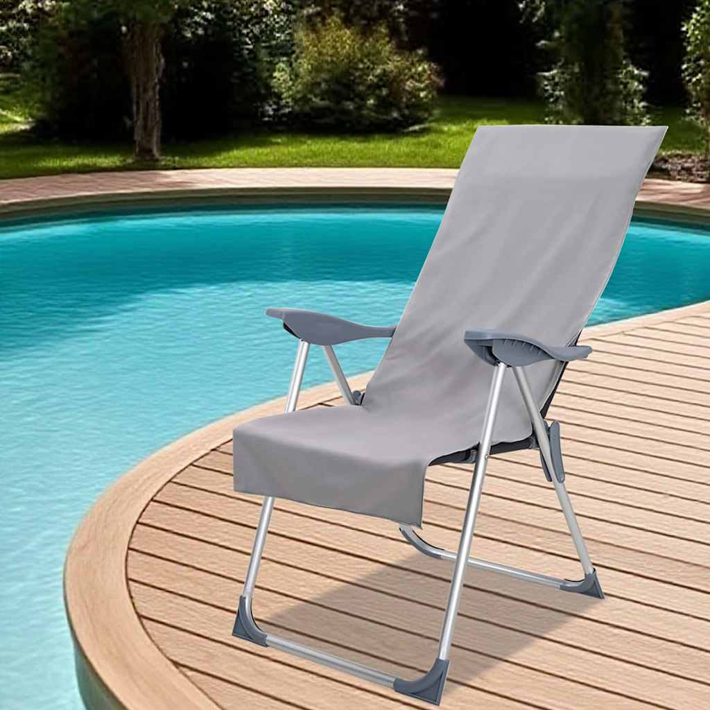 Utendørs Stol Håndklær 2 pcs Mørke grå 130 x 60 cm