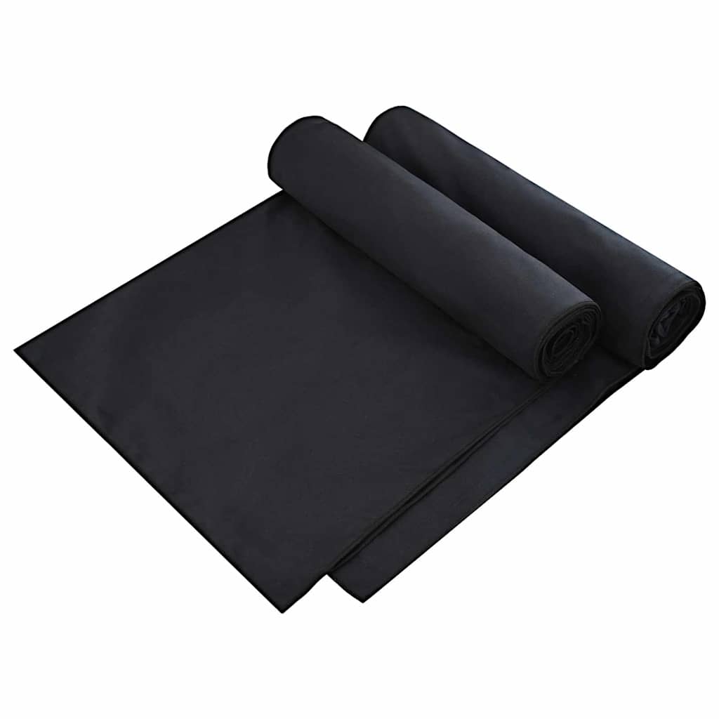 Solsenghåndkler 2 pcs Svart 210 x 75 cm Polyester og polyamid
