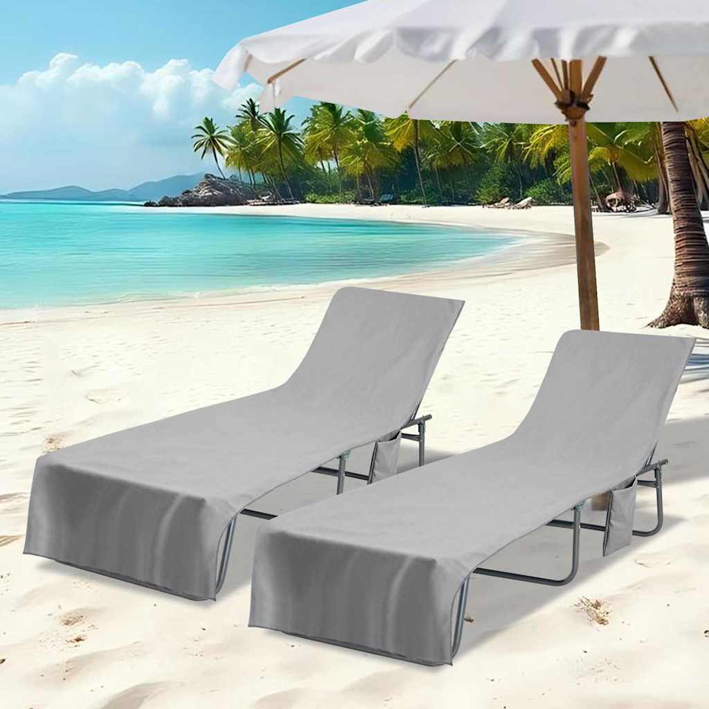 Solsenghåndkler 2 pcs Mørke grå 210 x 75 cm