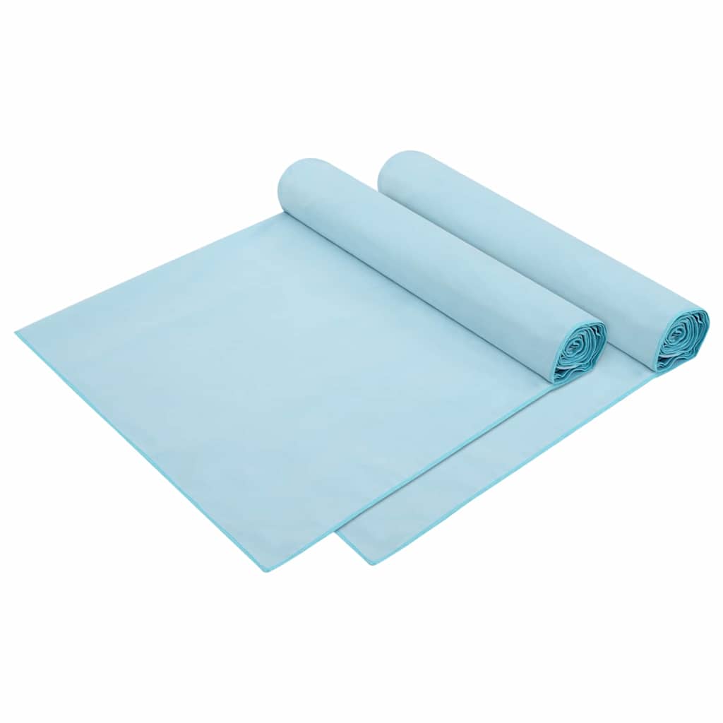 Solsenghåndkler 2 pcs Blå 210 x 75 cm Polyester og polyamid