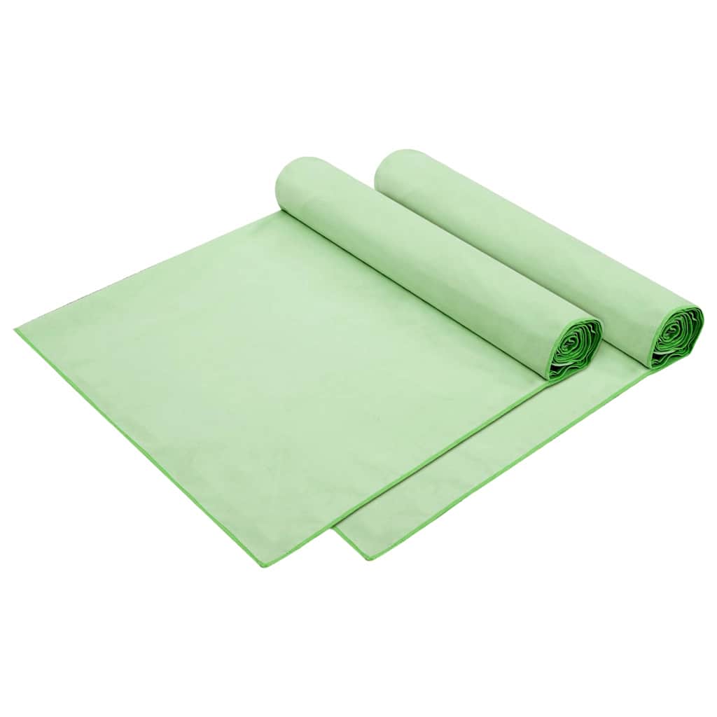Solsenghåndkler 2 pcs grønn 210 x 75 cm Polyester og polyamid