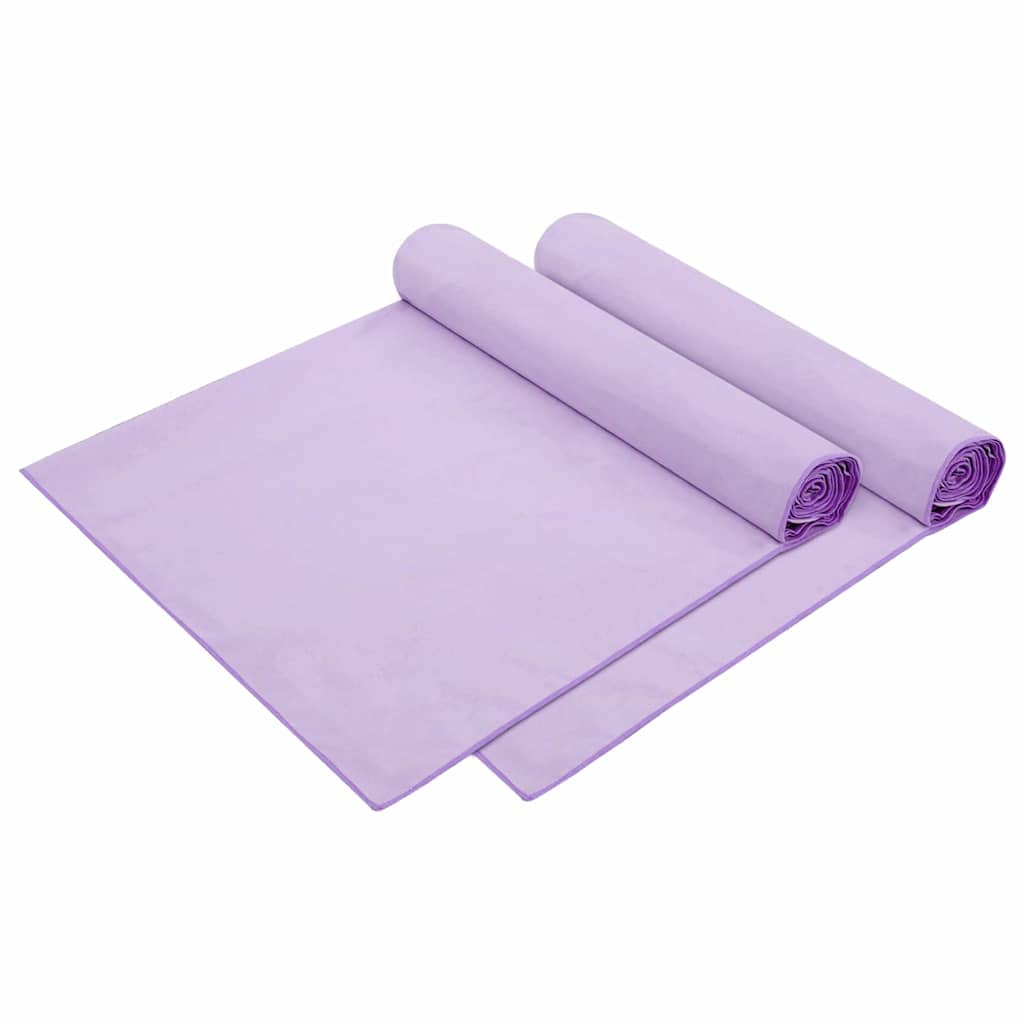 Solsenghåndkler 2 pcs Lilla 210 x 75 cm Polyester og polyamid