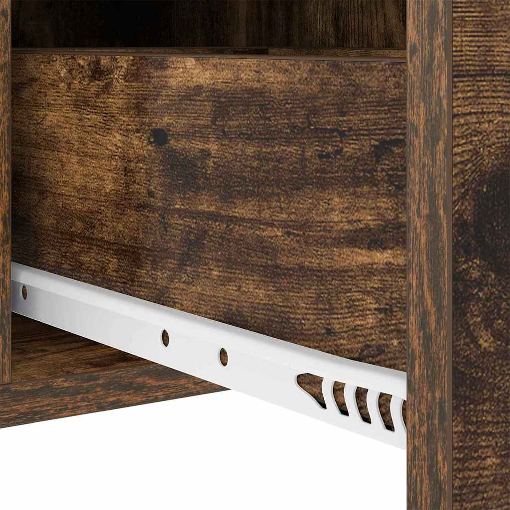 Nattbord med skuff Røkt eik 30 x 48 x 61 cm Konstruert tre