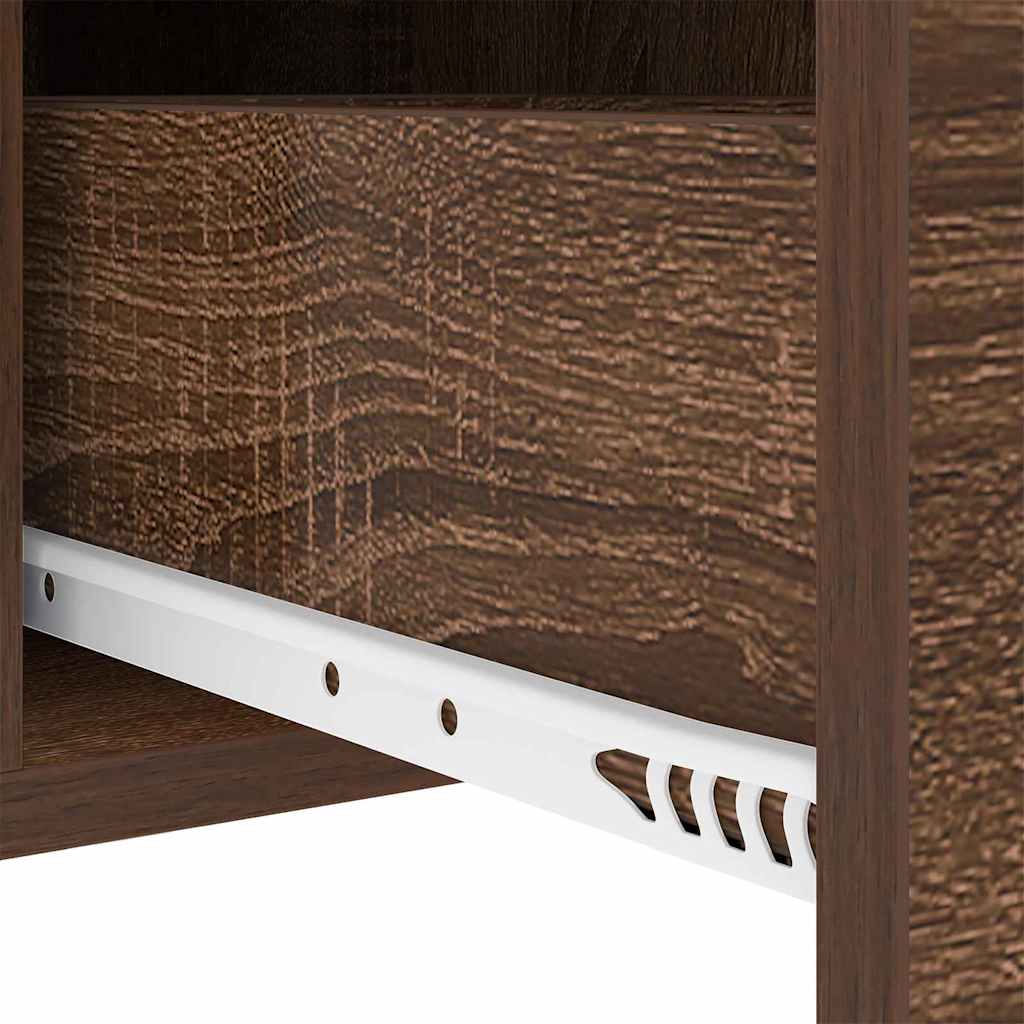 Nattbord 2 pcs brun eik 30 x 48 x 61 cm Konstruert tre