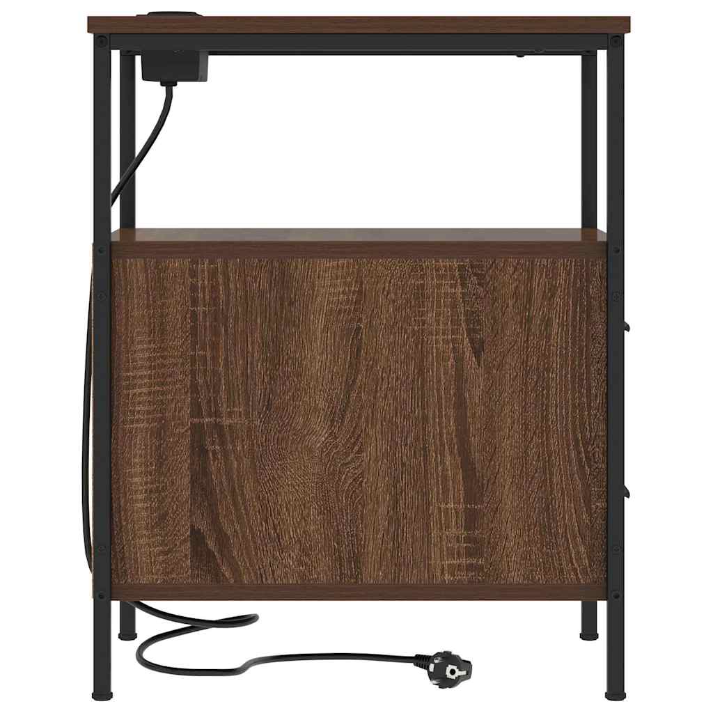 Nattbord 2 pcs brun eik 30 x 48 x 61 cm Konstruert tre