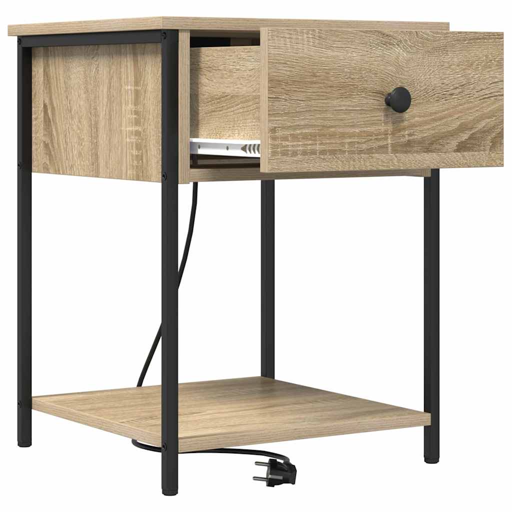 Nattbordskap 2 pcs Sonoma eik 42 x 41 x 56 cm Konstruert tre