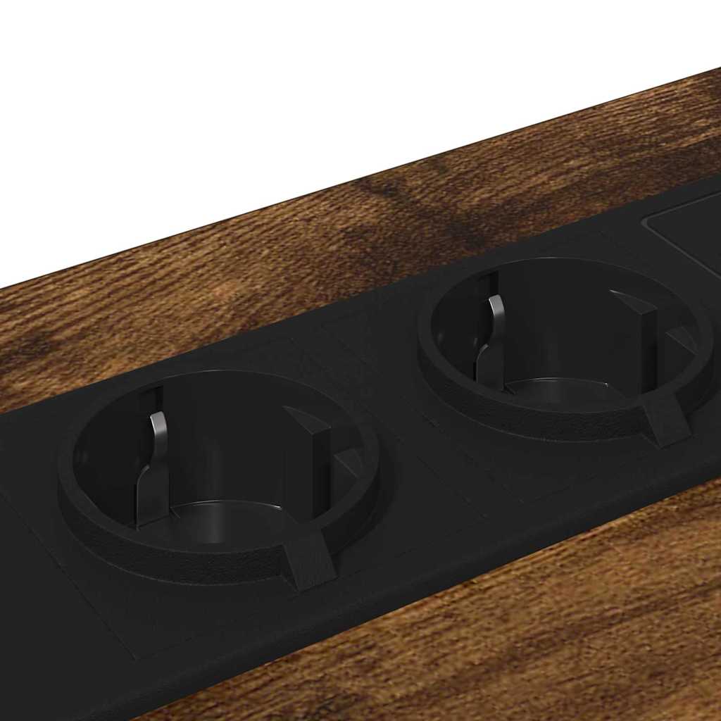 Nattbordskap 2 pcs Røkt eik 42 x 41 x 56 cm Konstruert tre