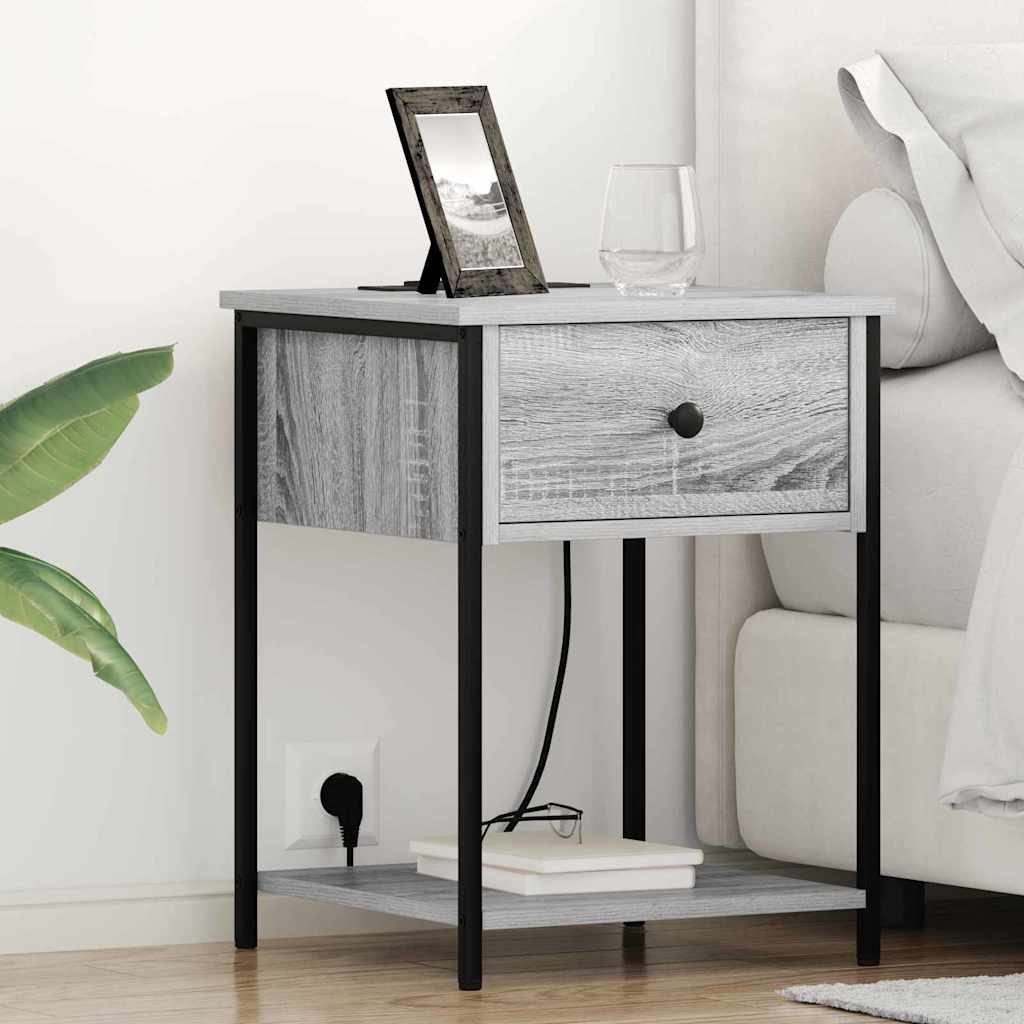 Nattbordskap Grå sonoma 42 x 41 x 56 cm Konstruert tre