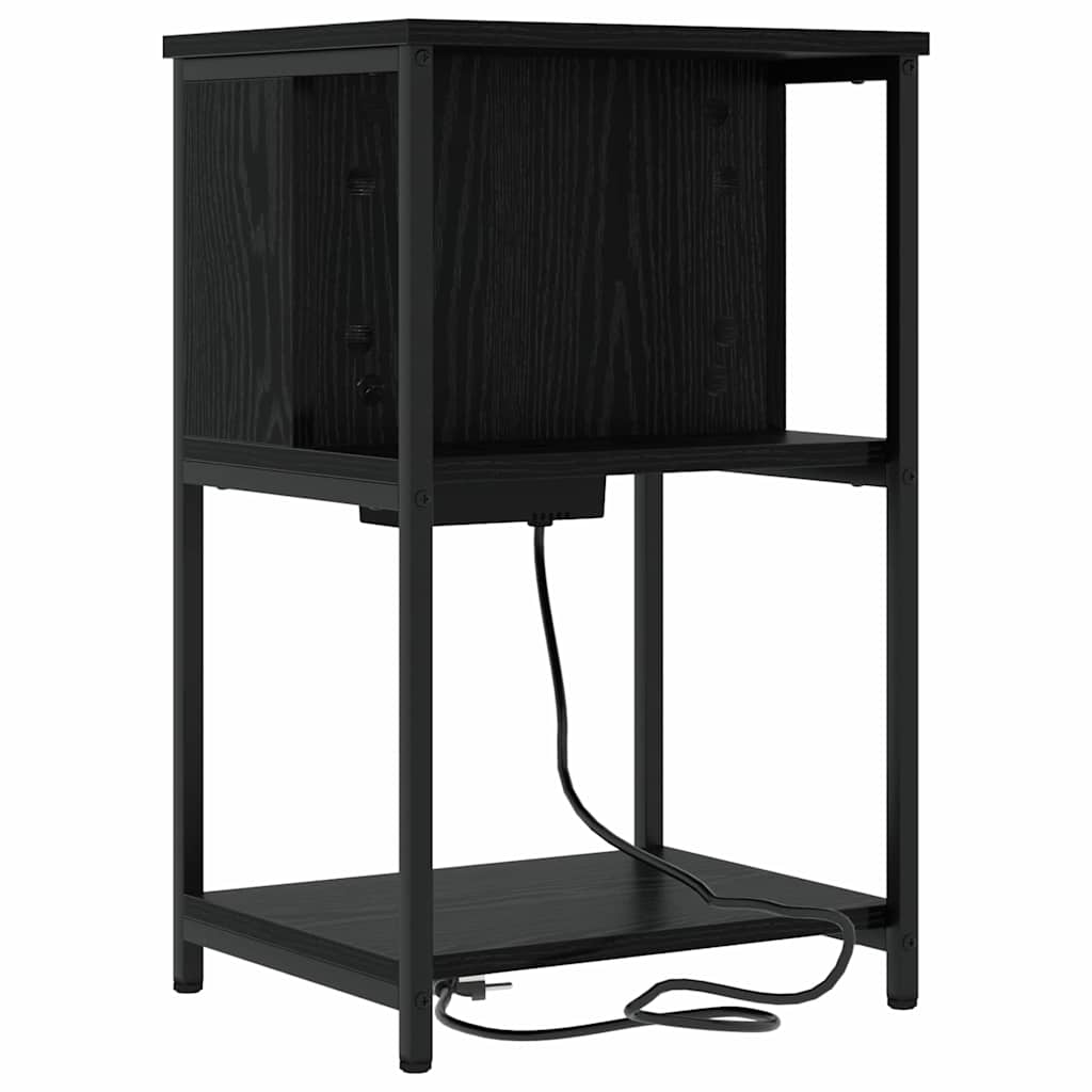 Nattbordskap 2 pcs Svart eik 38 x 31 x 61 cm Konstruert tre