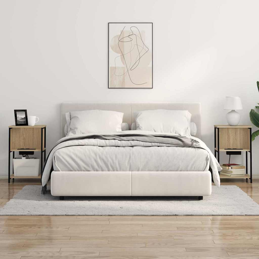 Nattbordskap 2 pcs Sonoma eik 38 x 31 x 61 cm Konstruert tre