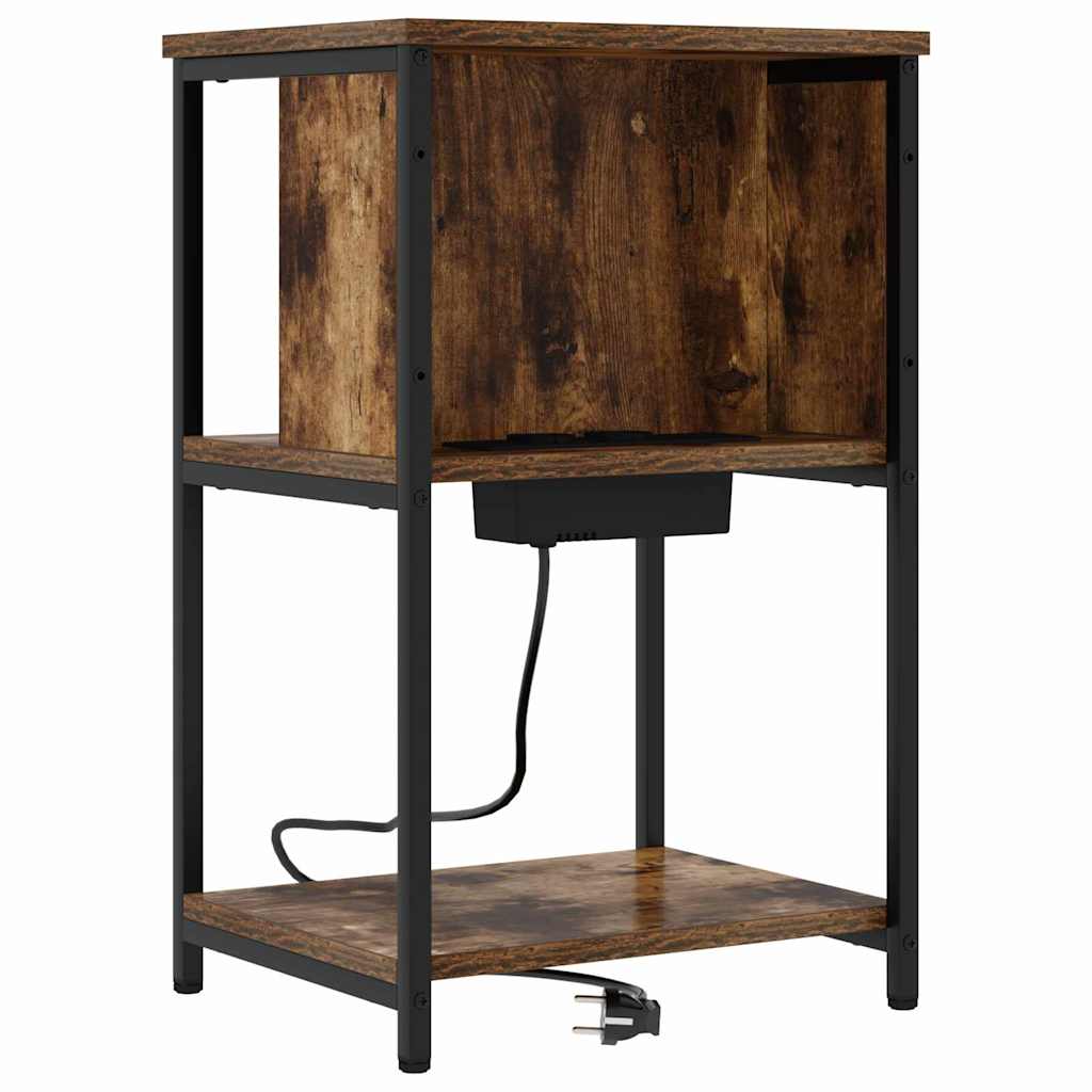 Nattbordskap Røkt eik 38 x 31 x 61 cm Konstruert tre