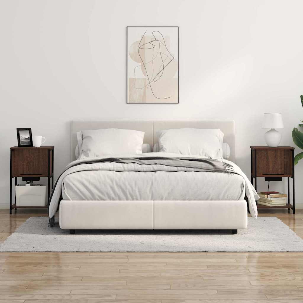 Nattbordskap brun eik 38 x 31 x 61 cm Konstruert tre