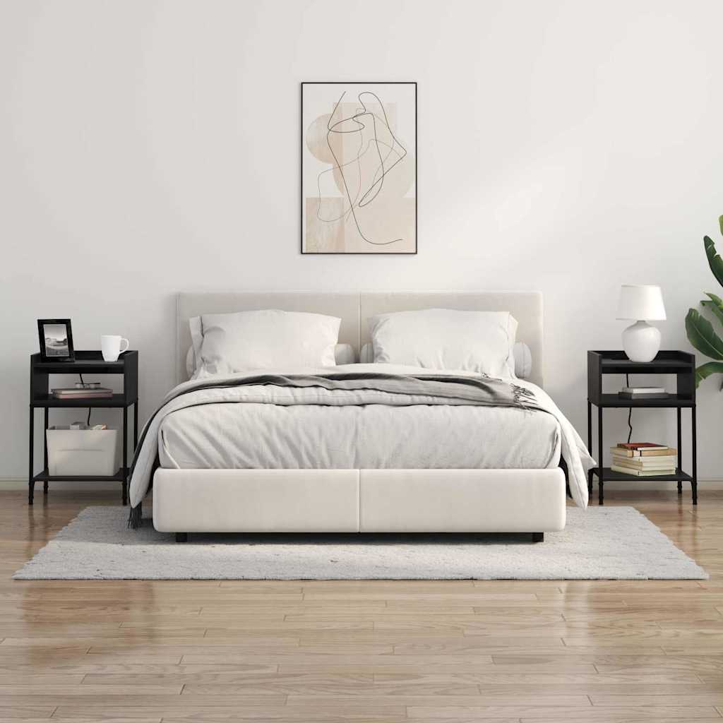 Nattbord med hylle Svart eik 40 x 40 x 61 cm Konstruert tre