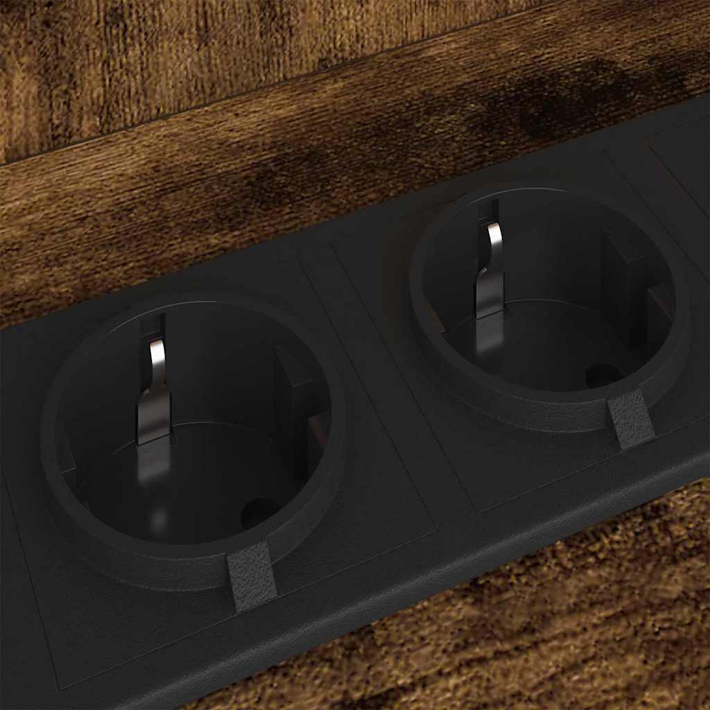 Nattbord med hylle Røkt eik 40 x 40 x 61 cm Konstruert tre