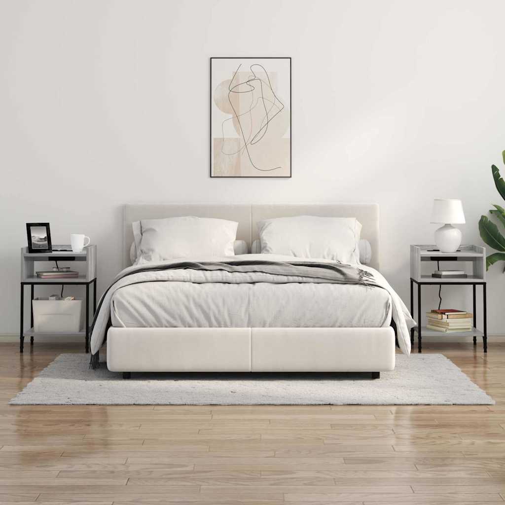 Nattbord 2 pcs Grå sonoma 40 x 40 x 61 cm Konstruert tre