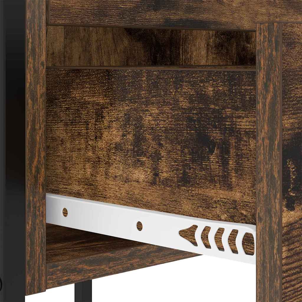 Nattbordskap 2 pcs Røkt eik 42 x 41 x 61 cm Konstruert tre