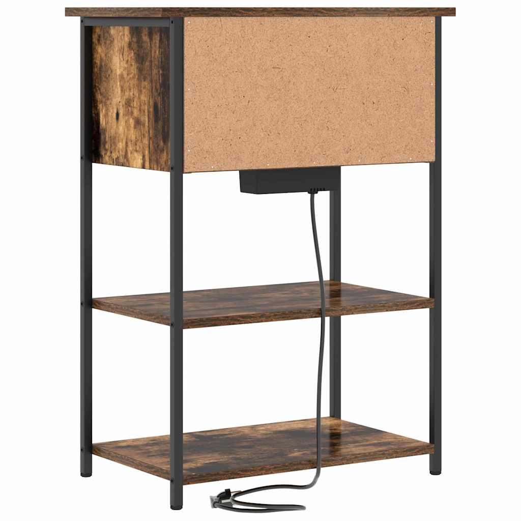 Nattbordskap Røkt eik 55 x 31 x 76 cm Konstruert tre