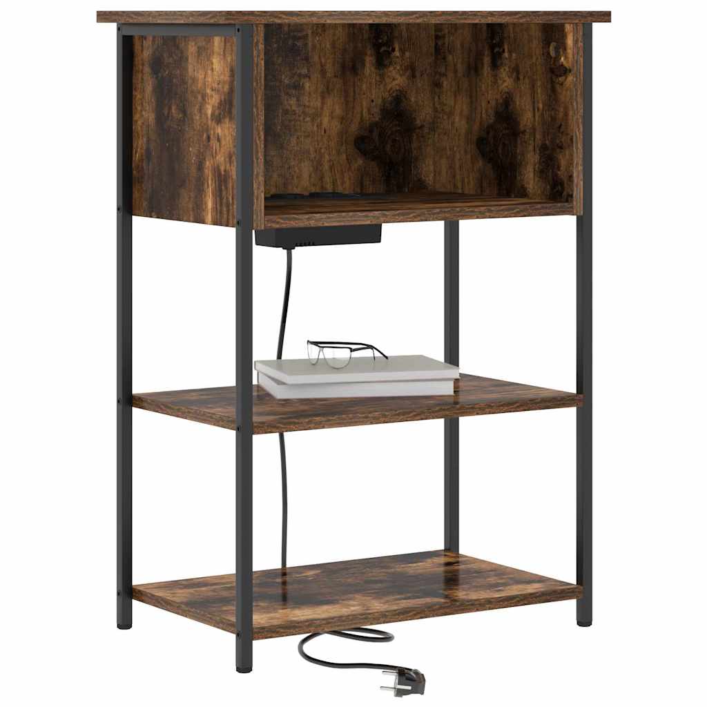 Nattbordskap Røkt eik 55 x 31 x 76 cm Konstruert tre