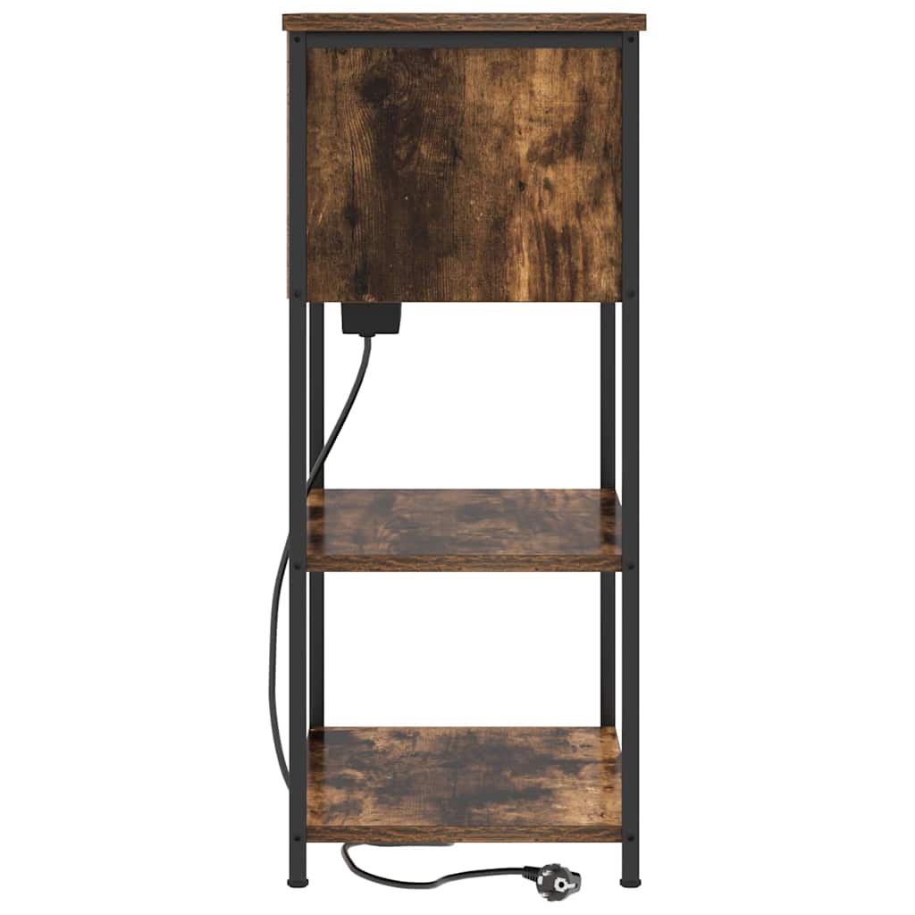 Nattbordskap Røkt eik 55 x 31 x 76 cm Konstruert tre