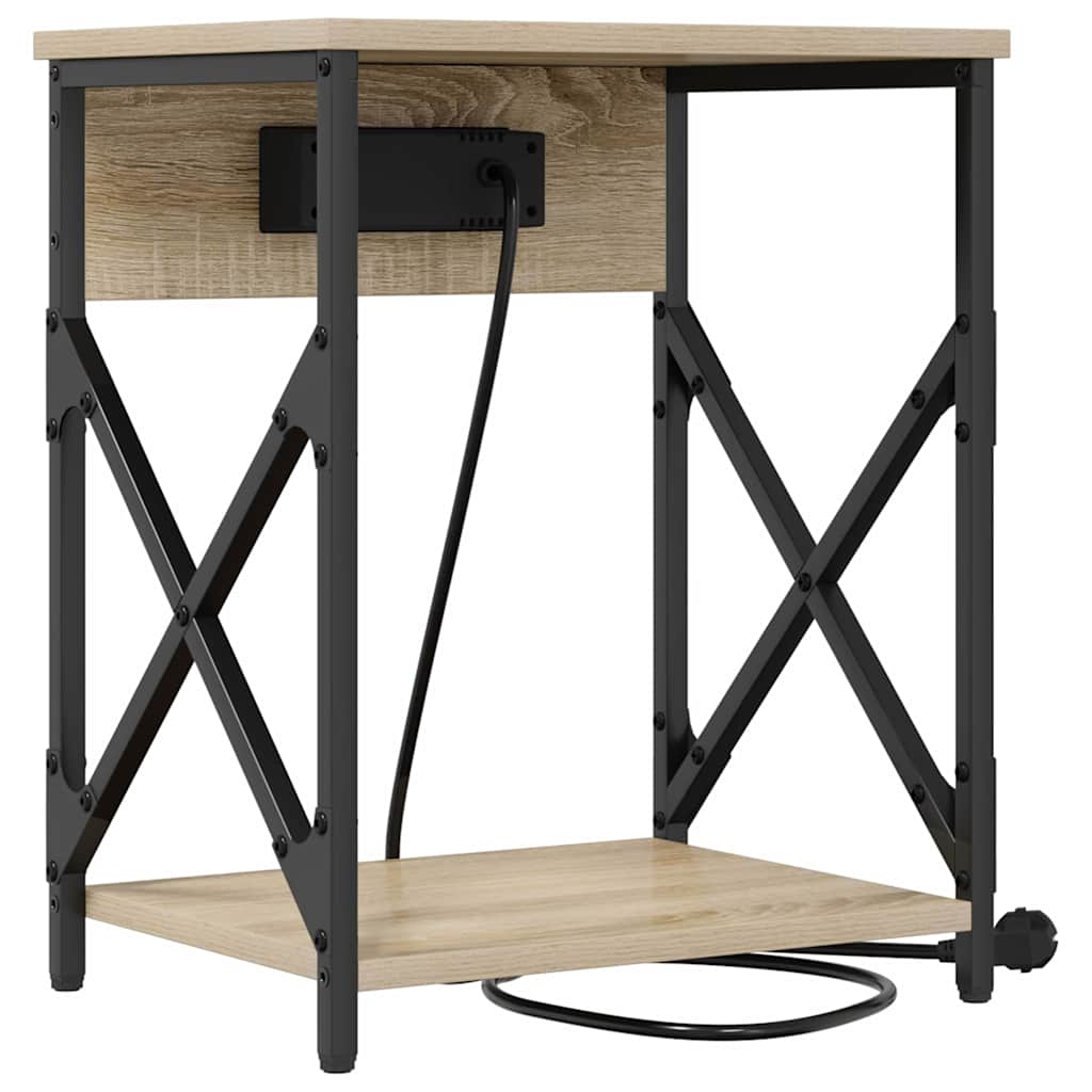 Nattbord med ladestasjon 2 pcs Sonoma eik 41 x 31 x 51 cm