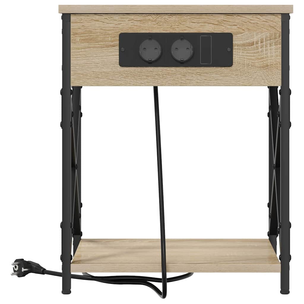 Nattbord med ladestasjon 2 pcs Sonoma eik 41 x 31 x 51 cm