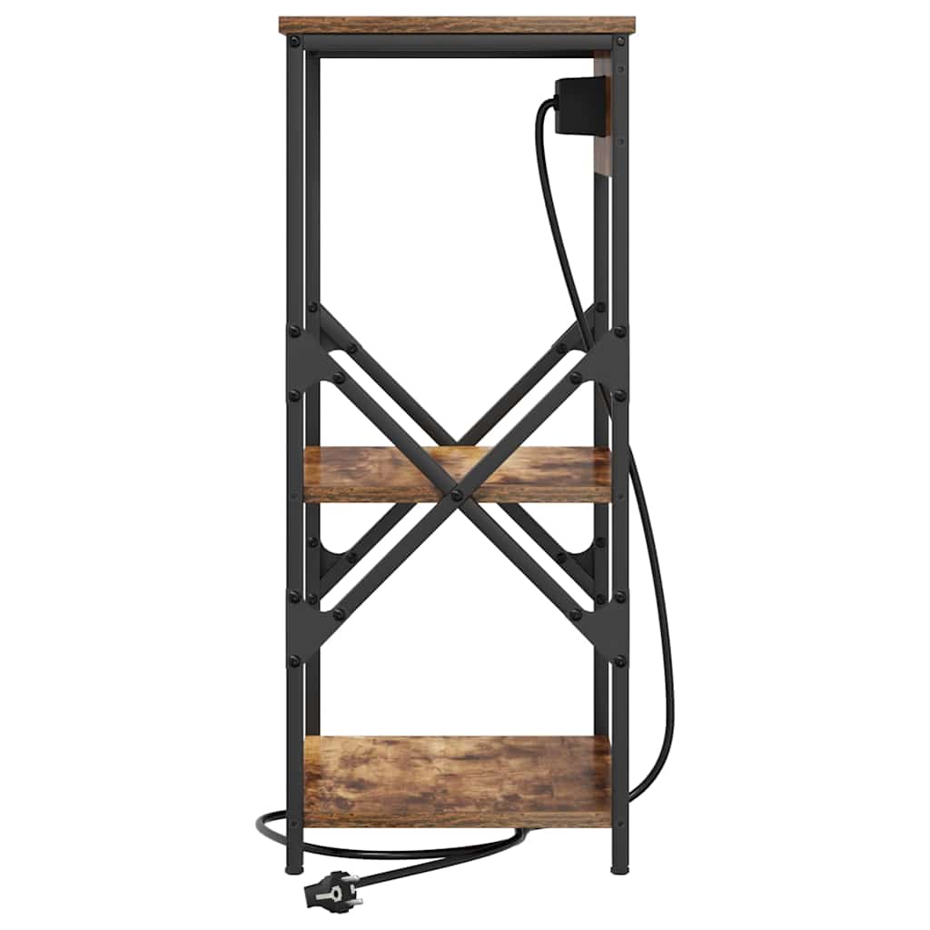 Nattbordskap 2 pcs Røkt eik 41 x 31 x 76 cm Konstruert tre