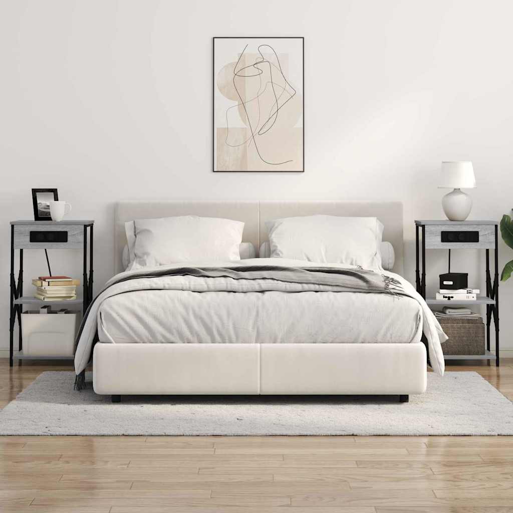 Nattbordskap Grå sonoma 41 x 31 x 76 cm Konstruert tre