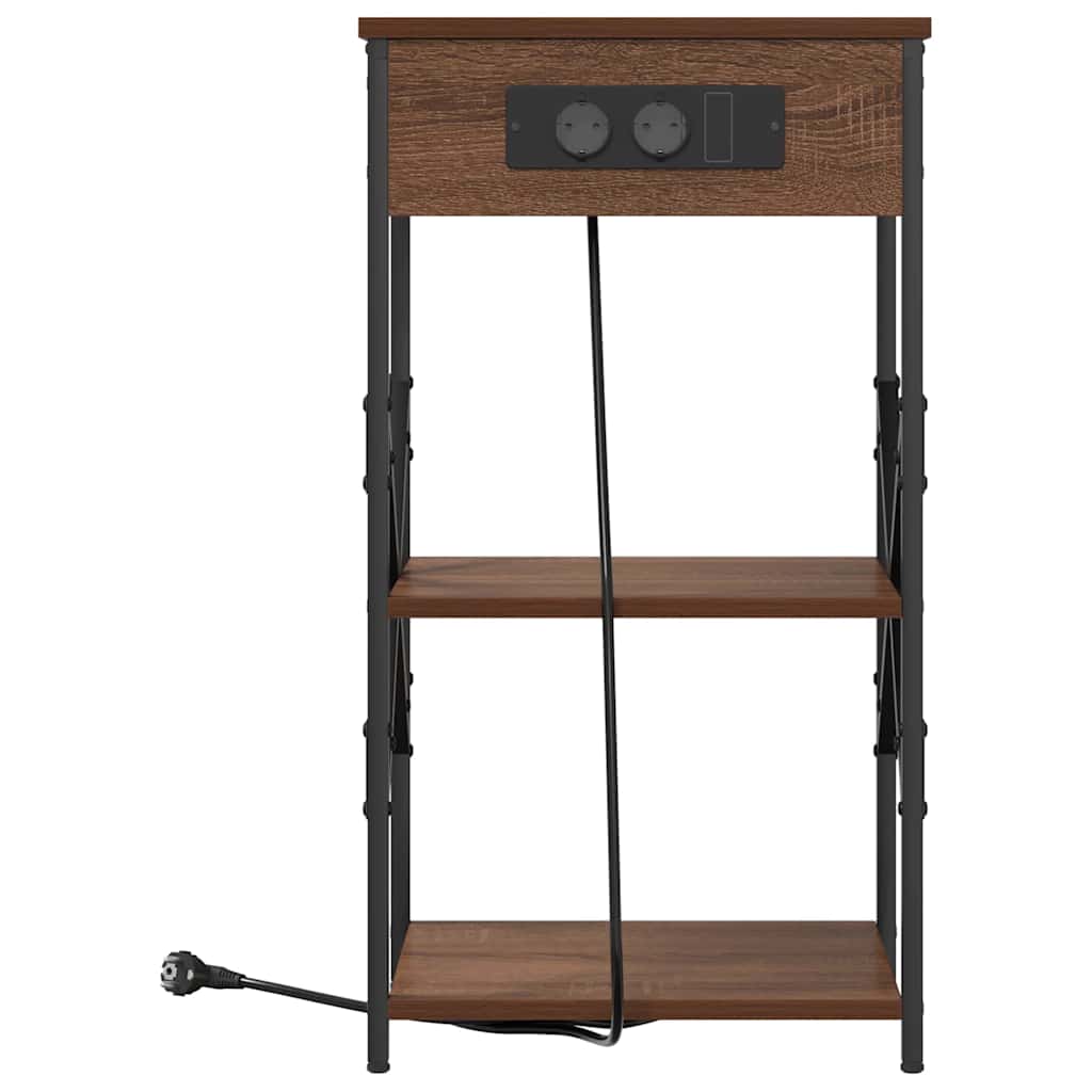 Nattbordskap 2 pcs brun eik 41 x 31 x 76 cm Konstruert tre