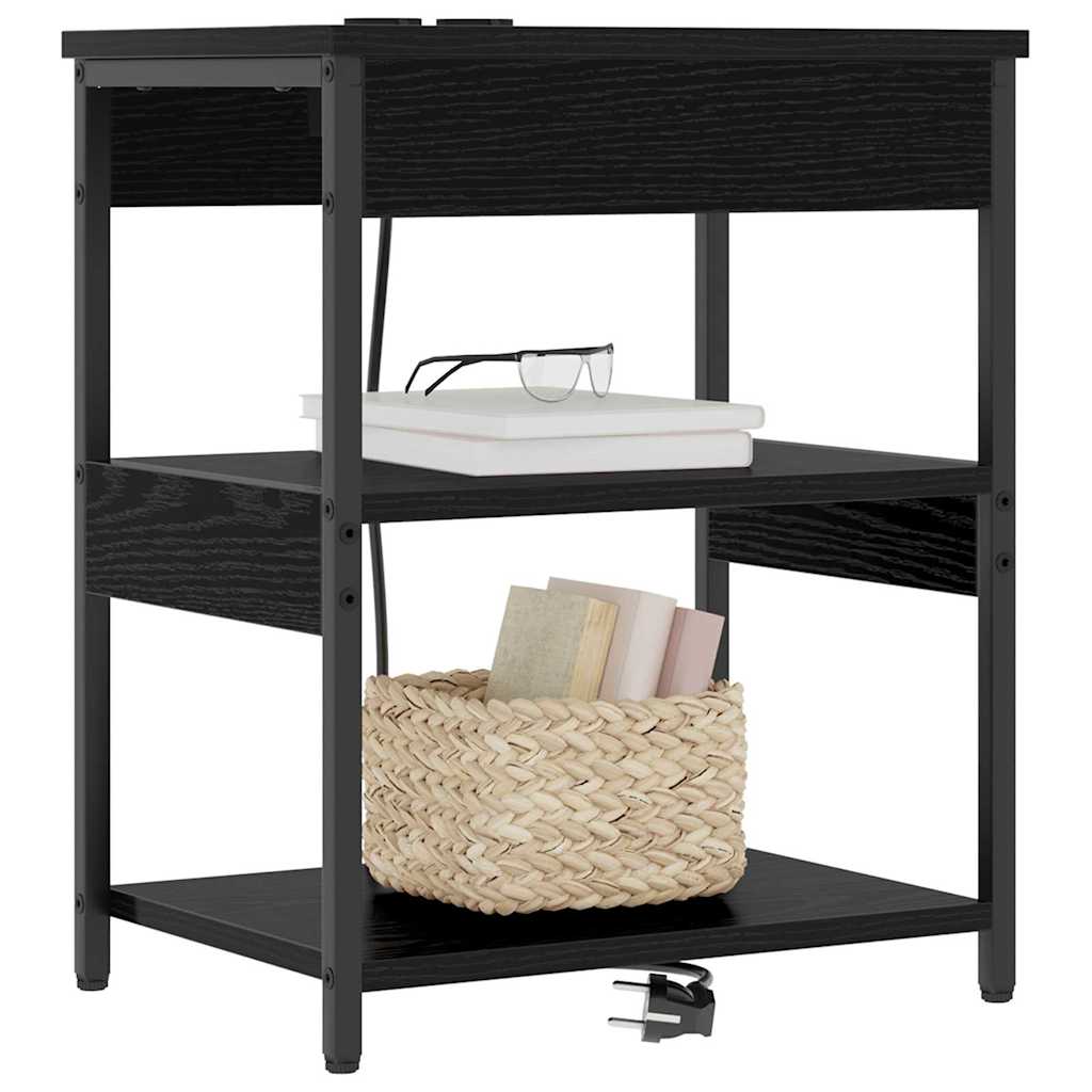 Nattbordskap Svart eik Konstruert tre