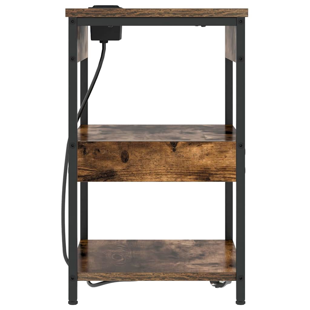 Nattbordskap Røkt eik Konstruert tre