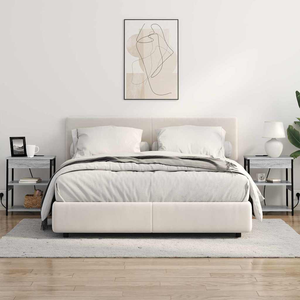 Nattbordskap Grå sonoma Konstruert tre