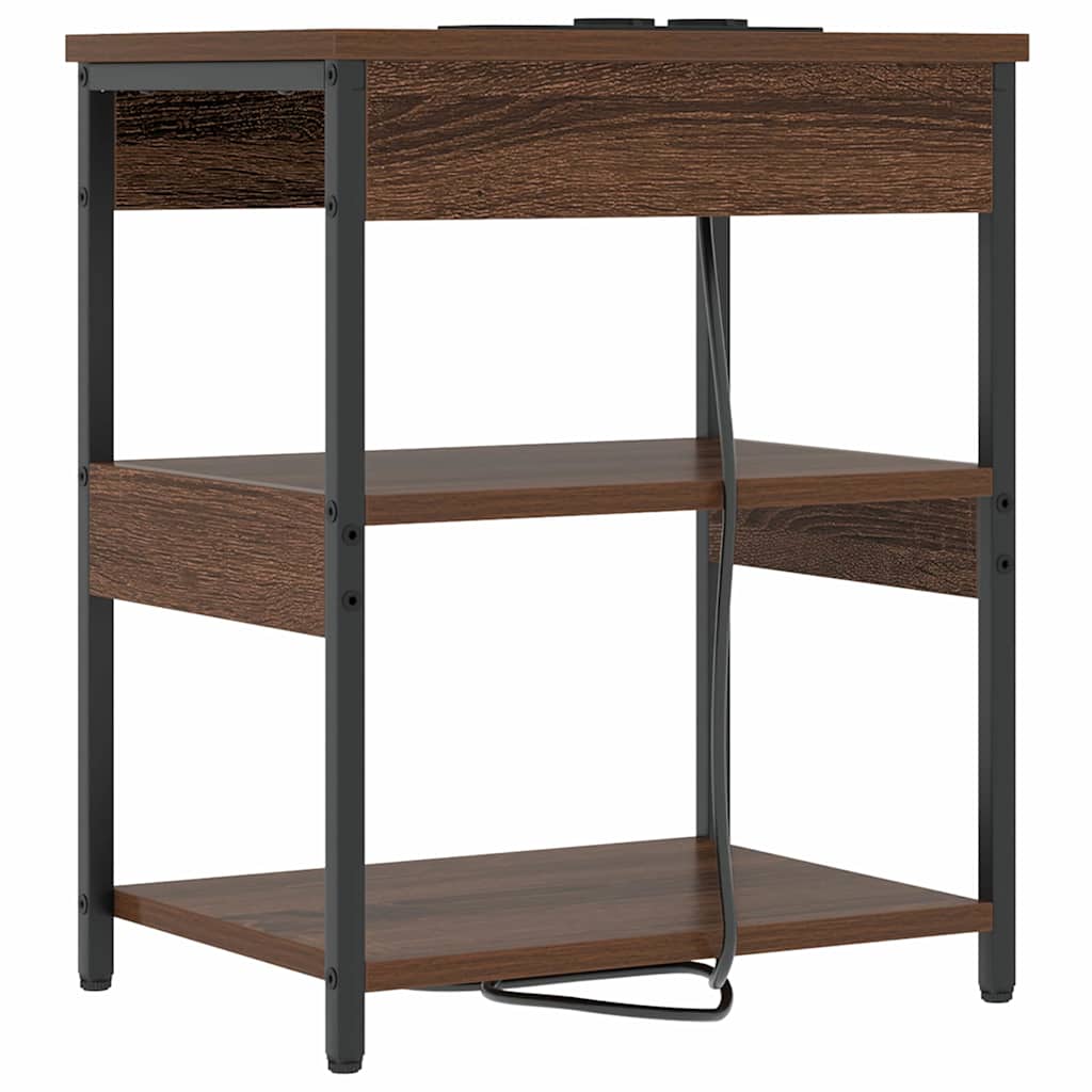 Nattbordskap brun eik Konstruert tre