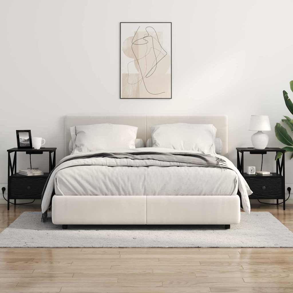 Nattbordskap Svart eik 41.5 x 40.5 x 55 cm Konstruert tre