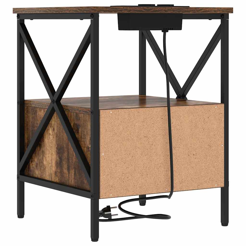 Nattbordskap Røkt eik 41.5 x 40.5 x 55 cm Konstruert tre