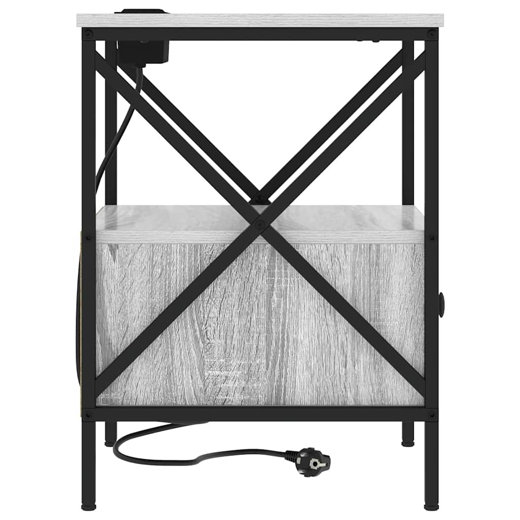 Nattbordskap Grå sonoma 41.5 x 40.5 x 55 cm Konstruert tre