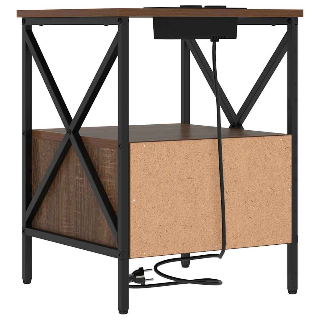 Nattbordskap brun eik 41.5 x 40.5 x 55 cm Konstruert tre