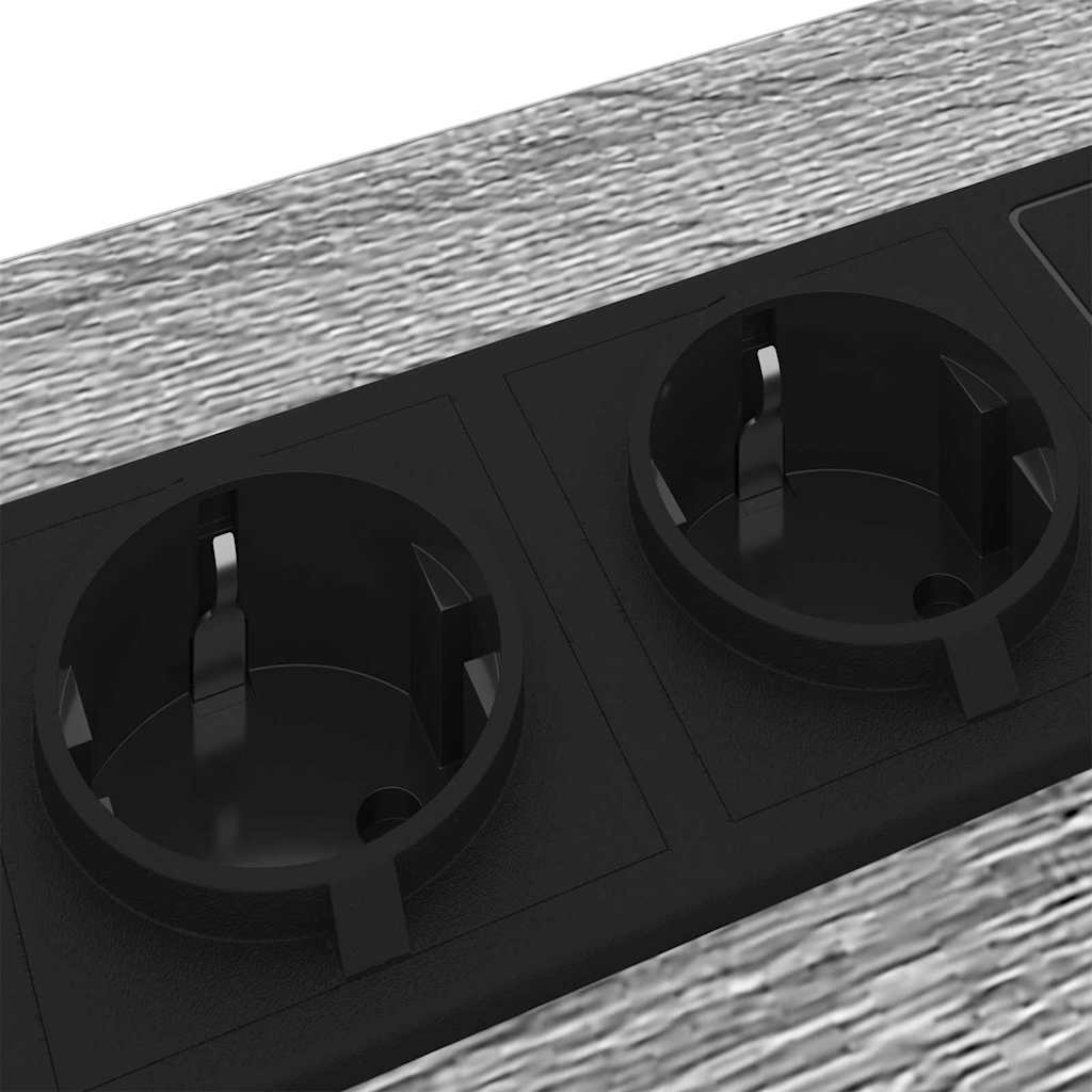 Nattbord med ladestasjon med skuff Grå sonoma Konstruert tre