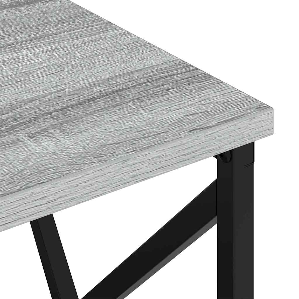 Nattbord med ladestasjon med skuff Grå sonoma Konstruert tre