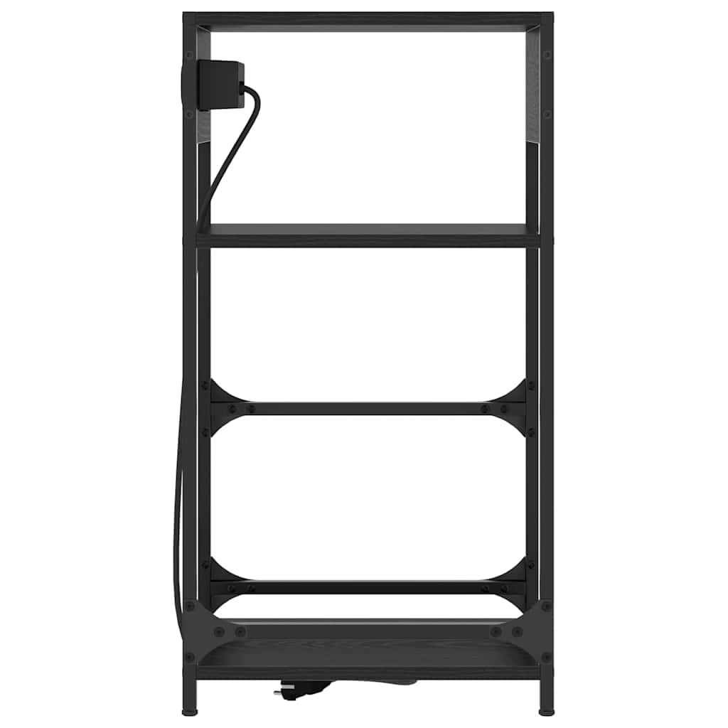 Nattbordskap med skuff Svart eik 40 x 27 x 76 cm Konstruert tre