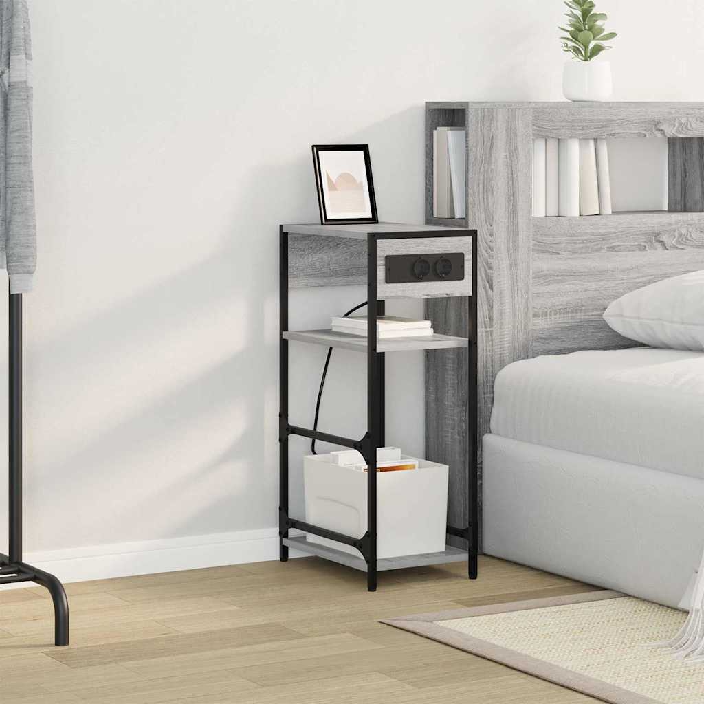 Nattbordskap Grå sonoma 40 x 27 x 76 cm Konstruert tre