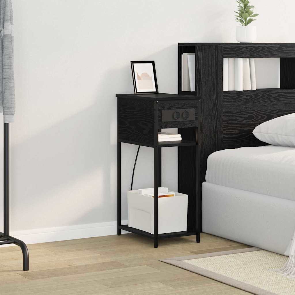 Nattbordskap Svart eik 41 x 28 x 76 cm Konstruert tre