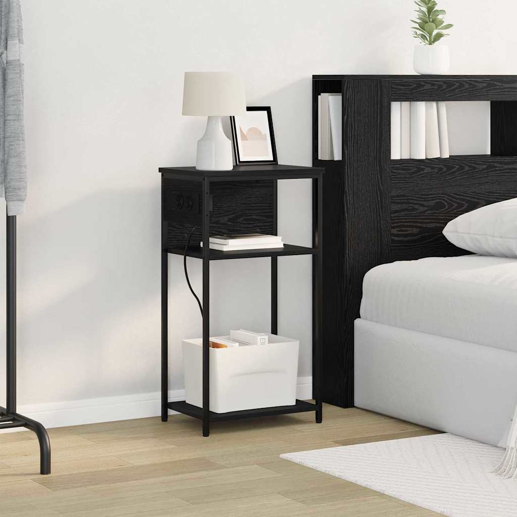 Nattbordskap Svart eik 41 x 28 x 76 cm Konstruert tre