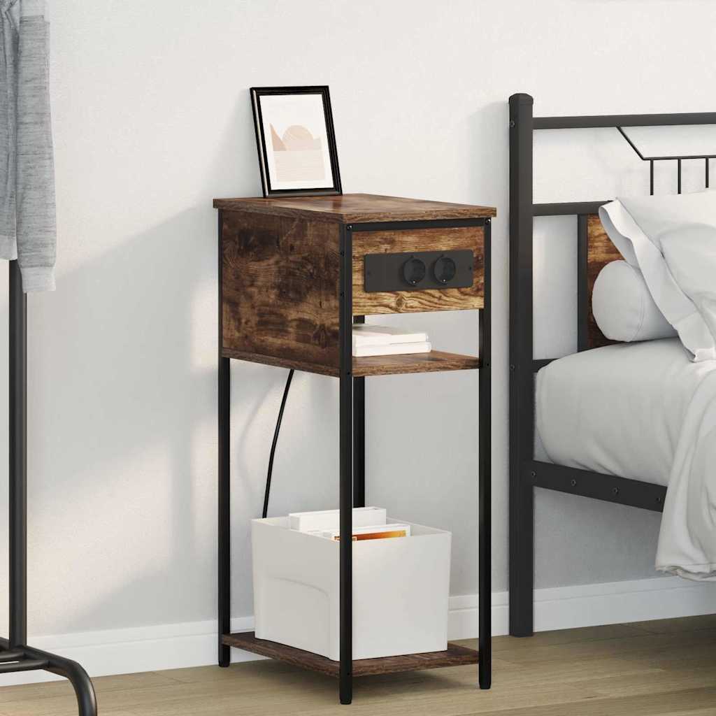 Nattbordskap Røkt eik 41 x 28 x 76 cm Konstruert tre