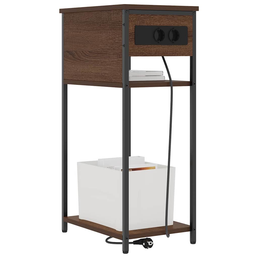 Nattbordskap brun eik 41 x 28 x 76 cm Konstruert tre