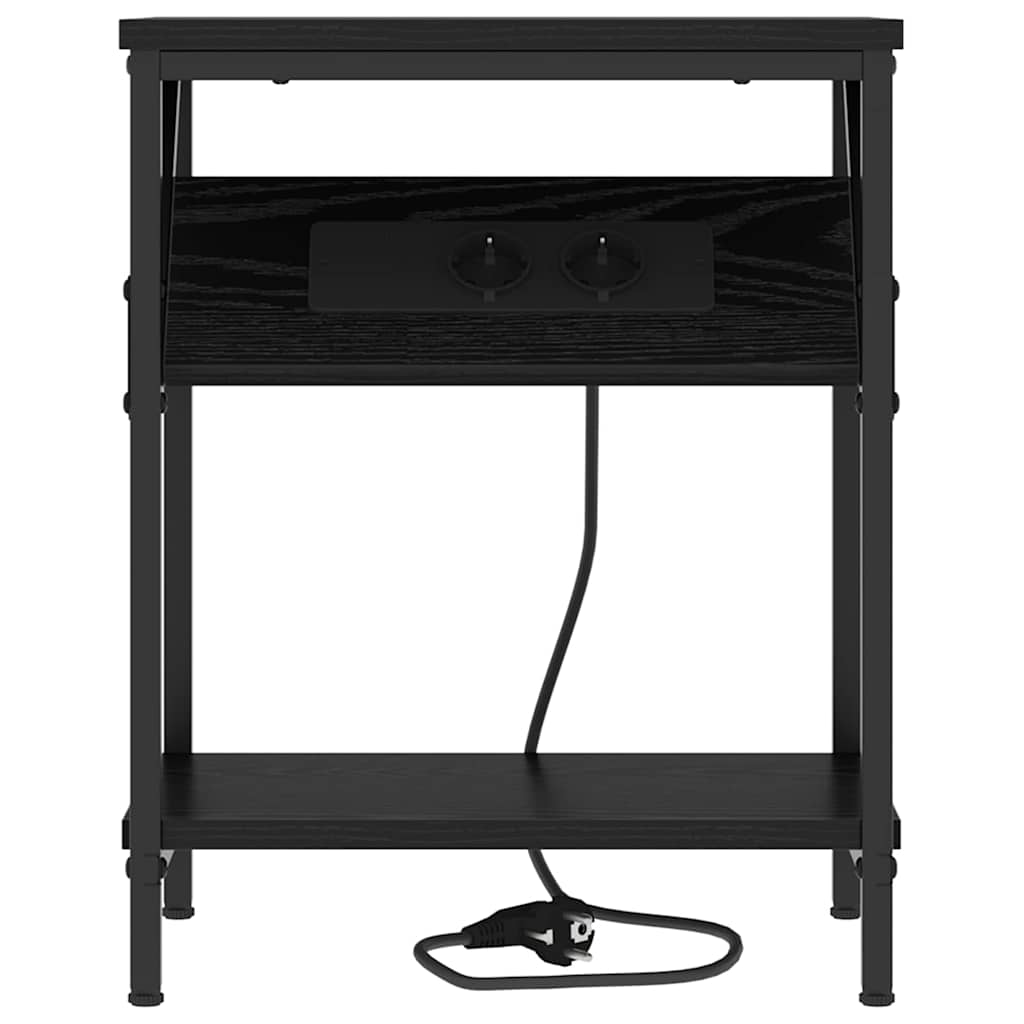 Nattbord 2 pcs Svart eik 38 x 30 x 48 cm Konstruert tre