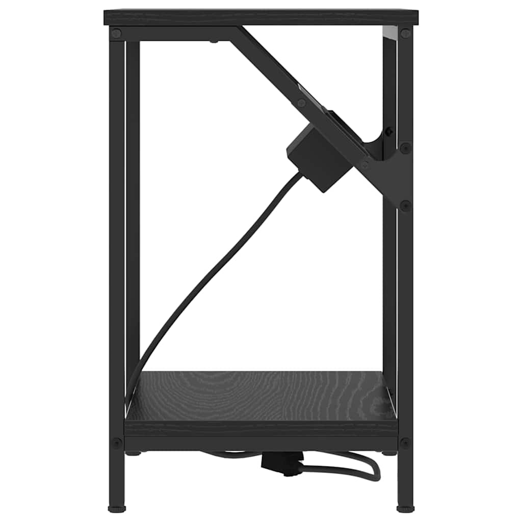 Nattbord 2 pcs Svart eik 38 x 30 x 48 cm Konstruert tre