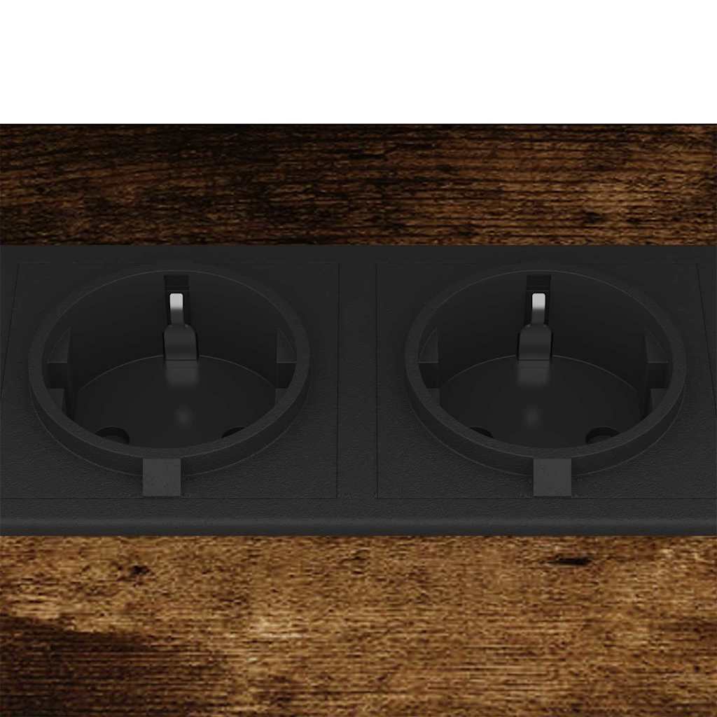 Nattbord 2 pcs Røkt eik 38 x 30 x 48 cm Konstruert tre