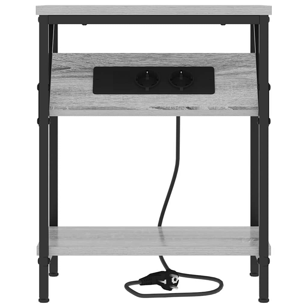 Nattbord 2 pcs Grå sonoma 38 x 30 x 48 cm Konstruert tre