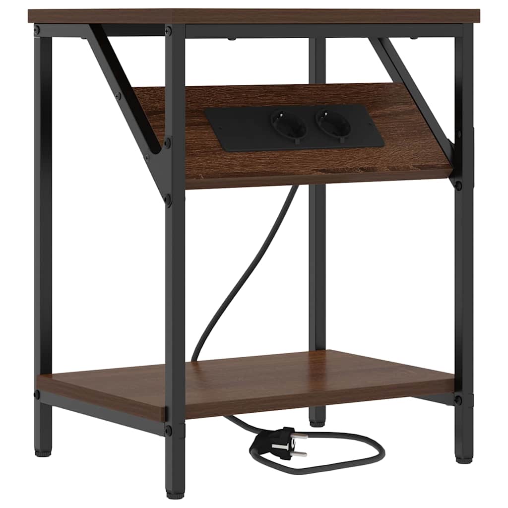 Nattbord brun eik 38 x 30 x 48 cm Konstruert tre